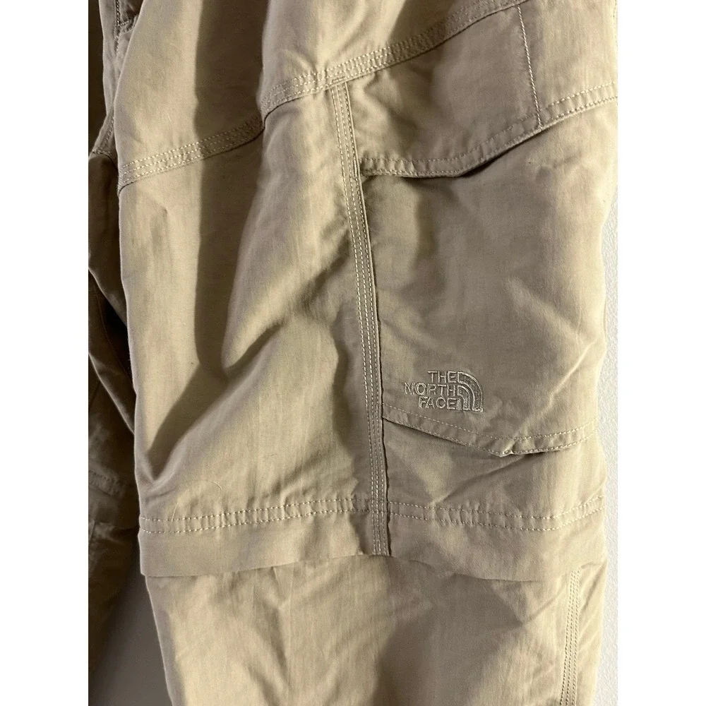 The North Face Mens XL Regular Khaki Convertible‎ Hiking Cargo Pants Zip Off Tan